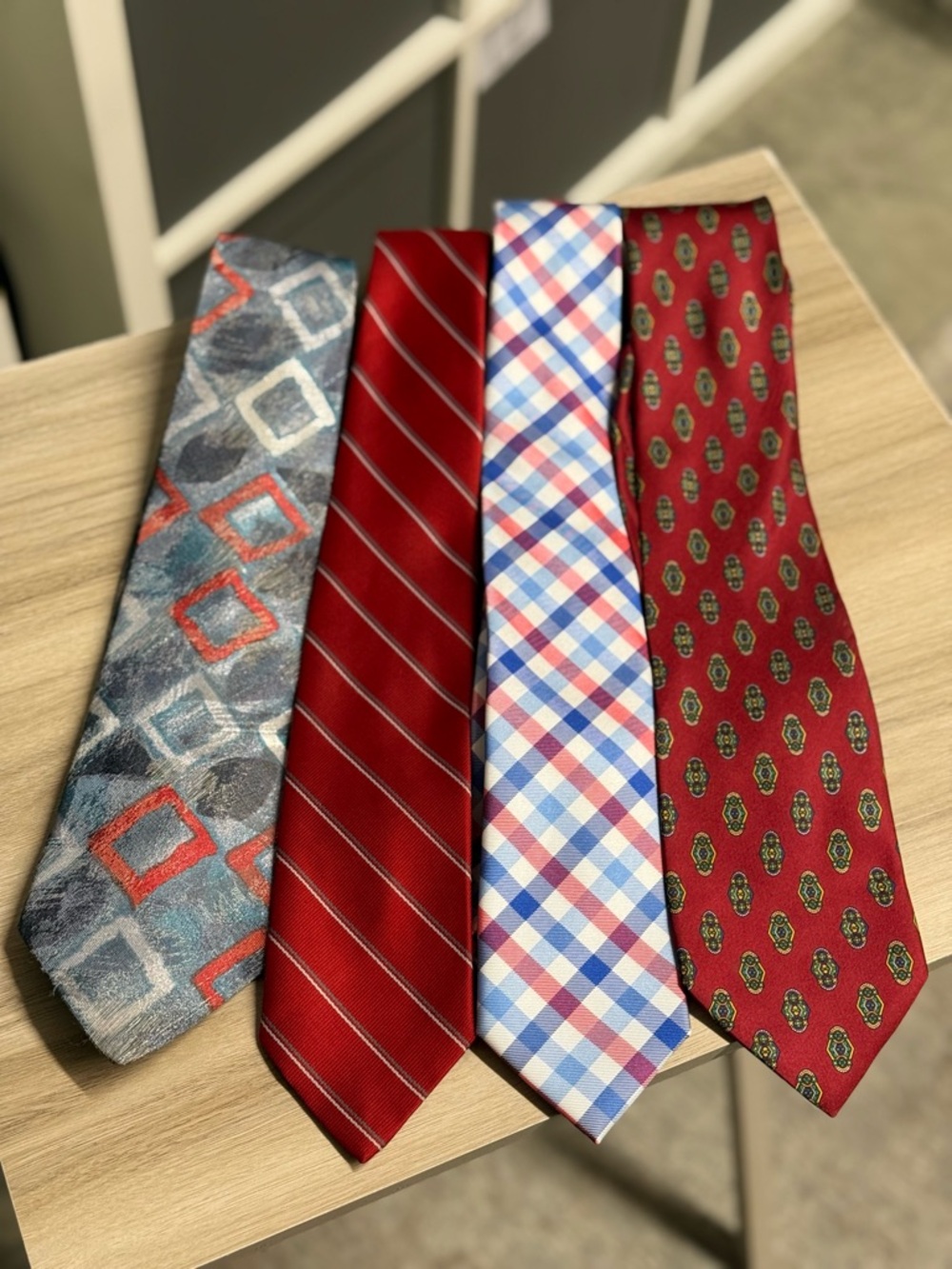 Men's Red and Blue Patriotic Patterned Tie Bundle - Classic and Modern Styles